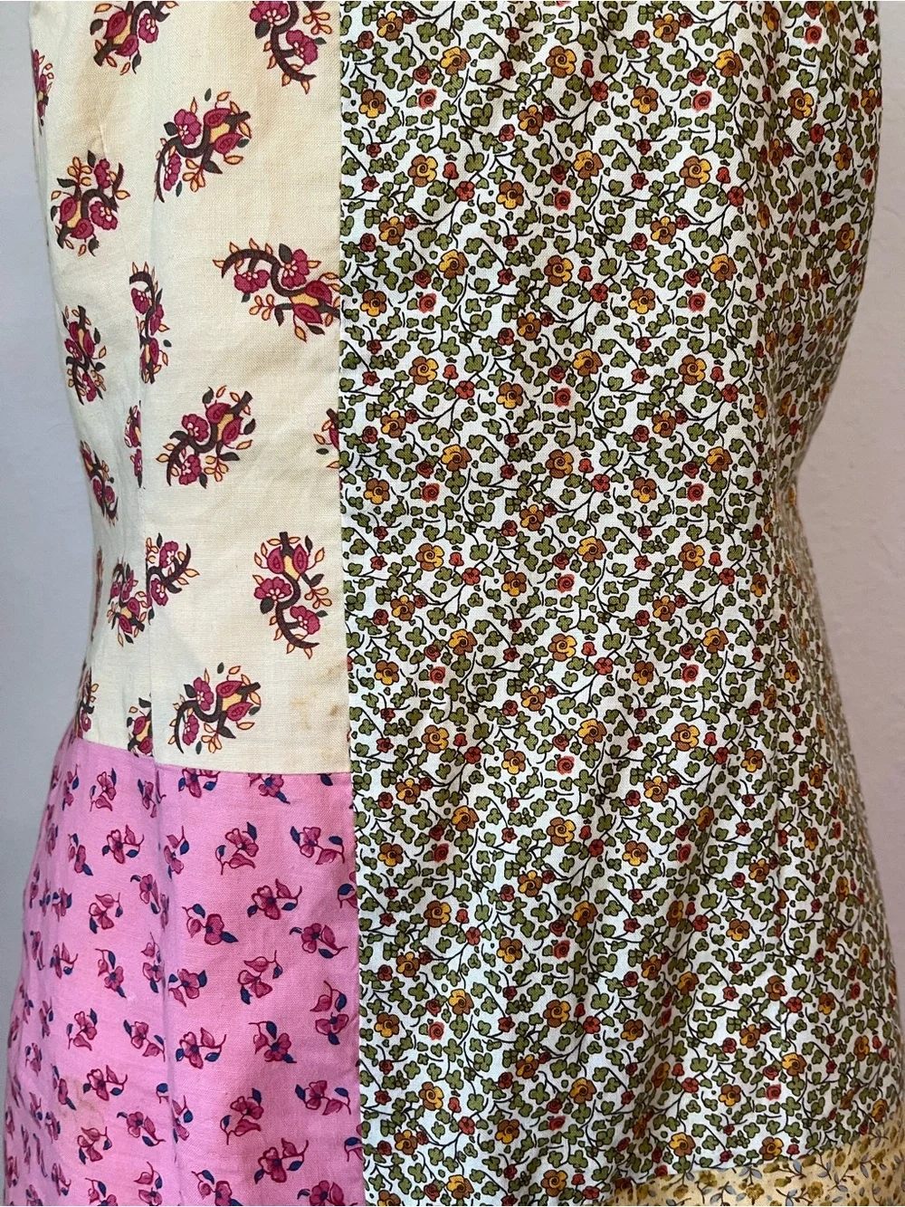 VTg Cynthia Rowley Dress Size 8 Patchwork 90s Y2K Cottage Cotton - Picture 6 of 12